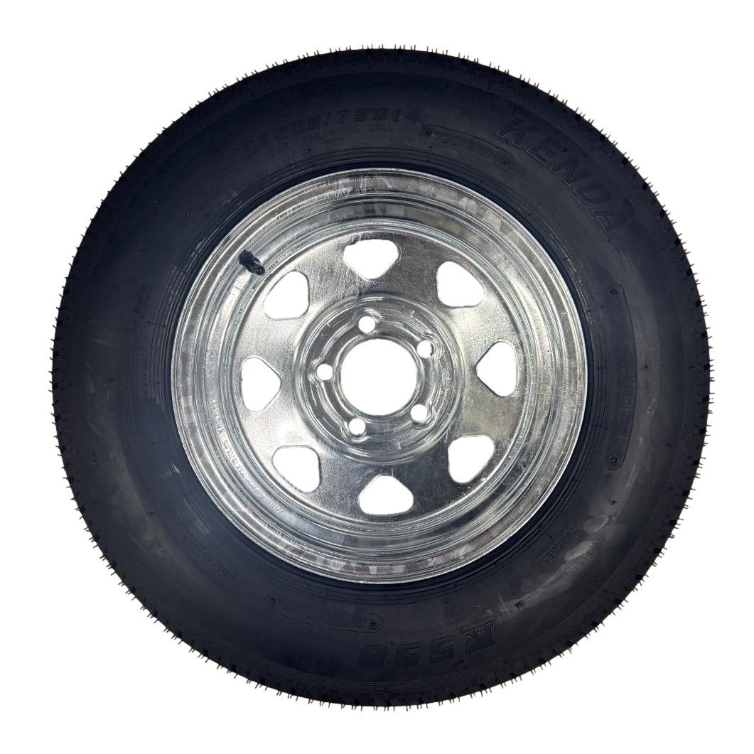 Kenda Loadstar | ST205/75D14 | Trailer Tire | Galvanized Spoke | Load Range C | 5 on 4.5" Bolt Pattern