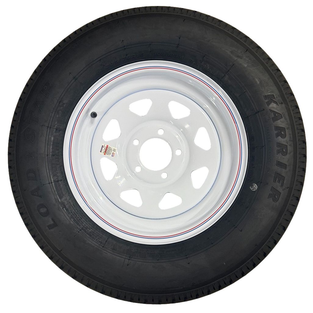 Kenda Loadstar | ST205/75R15 | Trailer Tire | White Spoke | Load Range D | 5 on 4.5" Bolt Pattern