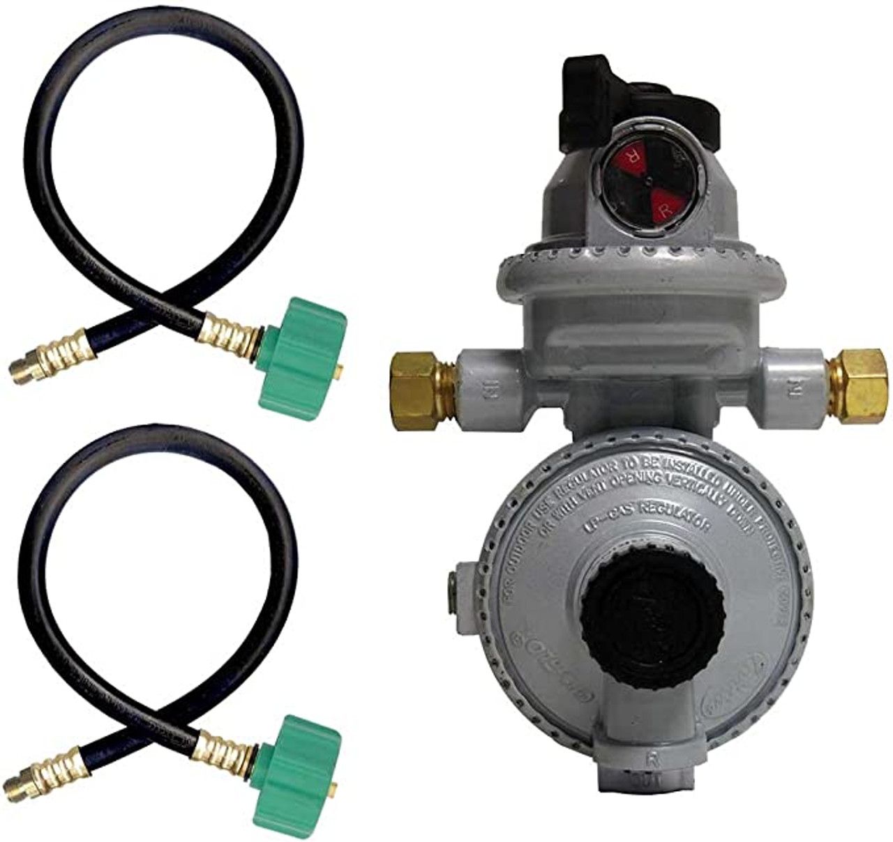 Dual 2-Stage Auto Changeover LP Regulator W/Pigtails (GR-9984XF)