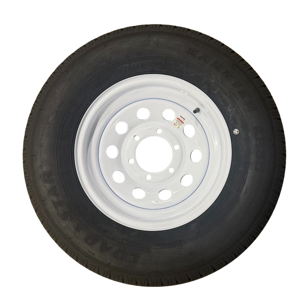 Kenda Load Star | ST225/75R15 | Trailer Tire | White Mod | Load Range E | 6 on 5.5" Bolt Pattern