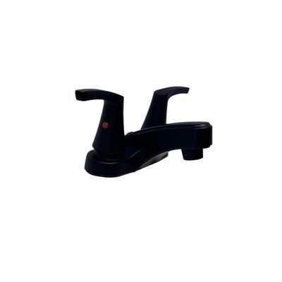 4" Euro Round Style Lavatory Faucet | Dual Modern Lever Handles | Less Pop-Up | Matte Black