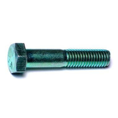 1/2"-13 x 2-1/2" Green Rinsed Zinc Grade 5 Hex Cap Screws (1lb Bag)