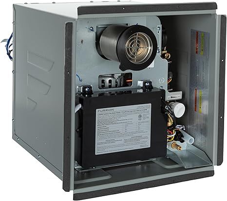 *Surplus* Furrion Tankless Gas Water Heater, White, 2.4 GPM, 60,000 BTU, Antifreeze Protection, Propane w/Electric Ignition, Wall Thermostat, Retrofit RV Water Heater Upgrade, Safety Shutoff