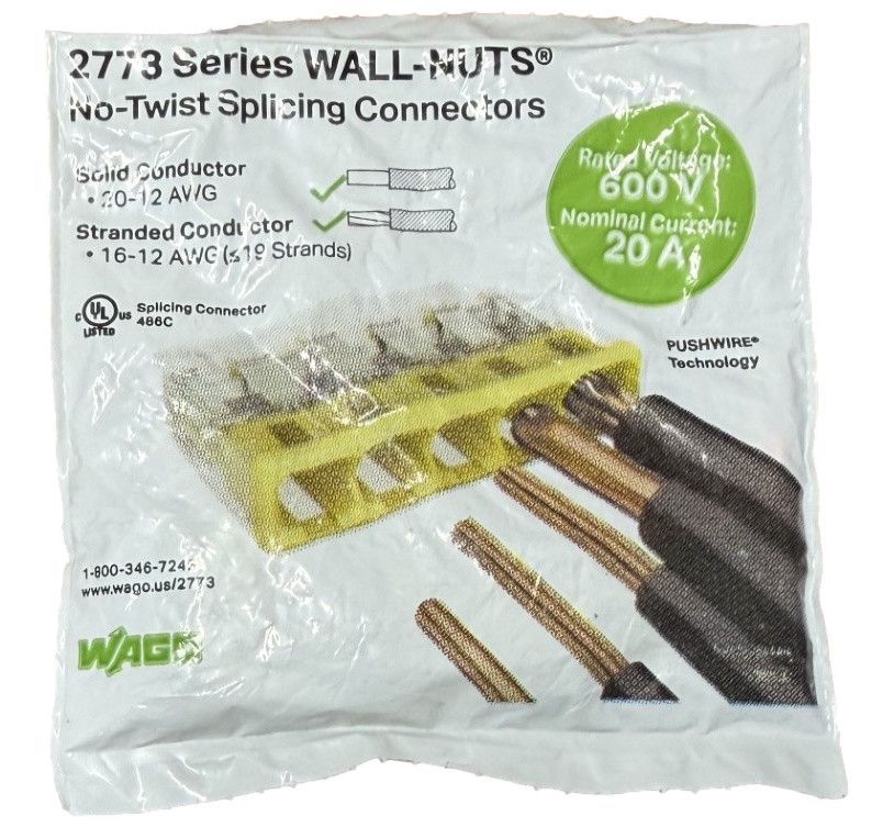 Surplus Wago 600V Solid 20-12AWG Stranded Conductor 16-12AWG