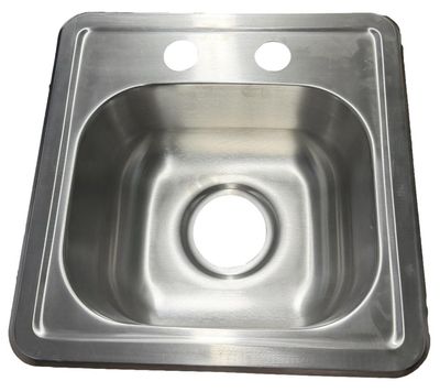 *Surplus* Small 15" x 15" Stainless Kitchen Sink
