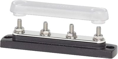 Blue Sea Systems 2307 150 Amp Common BusBar with 4 studs and a cover, With Cover, 150A