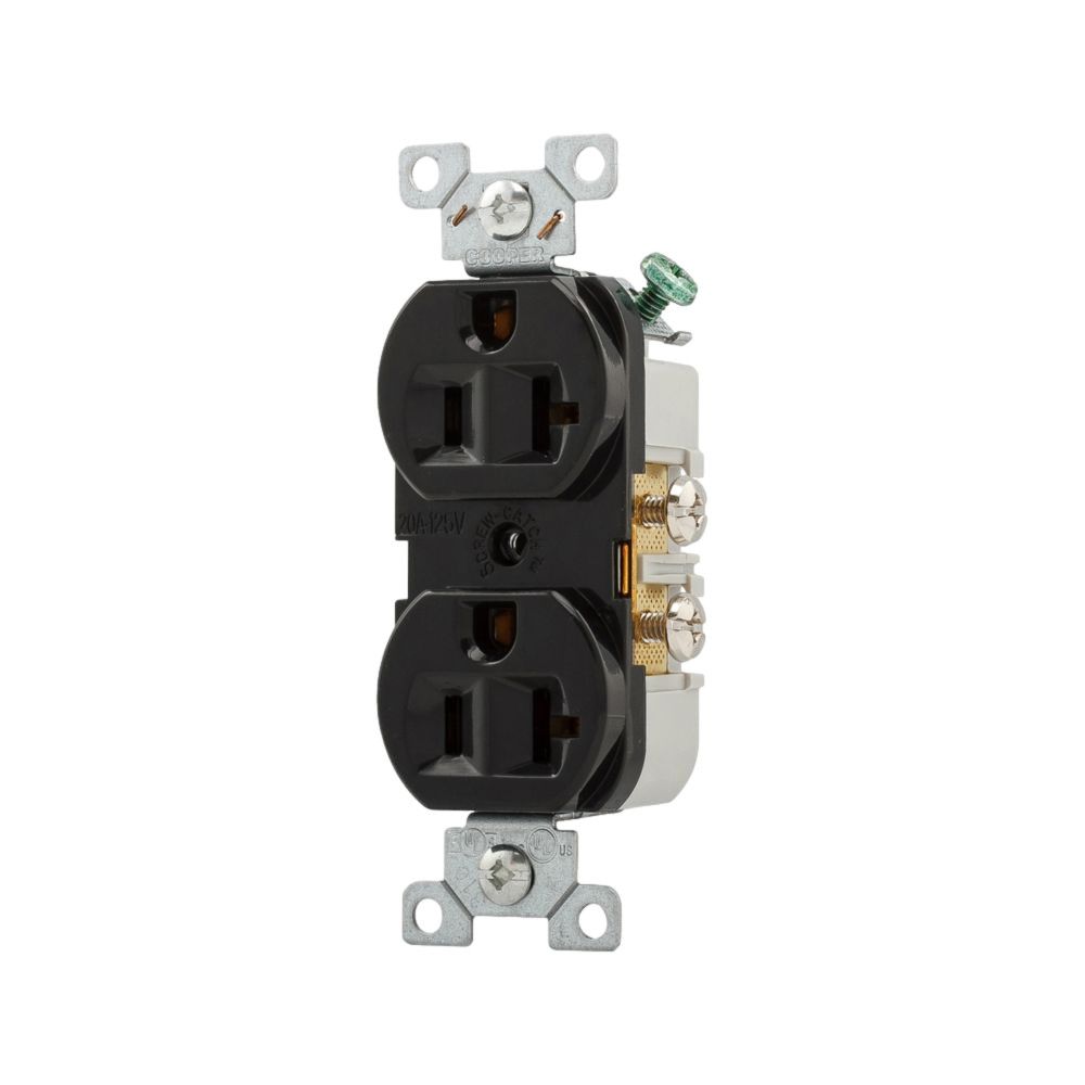 10PCS Eaton Receptacle Duplex 20A 125V 2P3W STR Swire BK