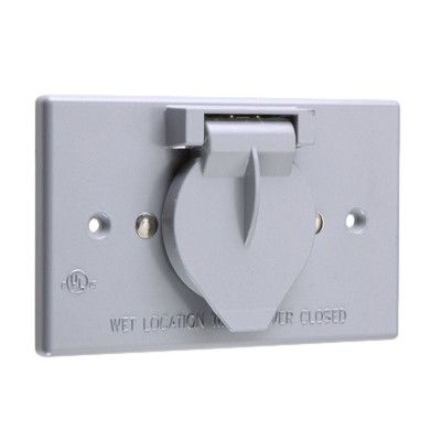 Cast Weatherproof Self Closing Cover, Motor Base, Horizontal, Gray