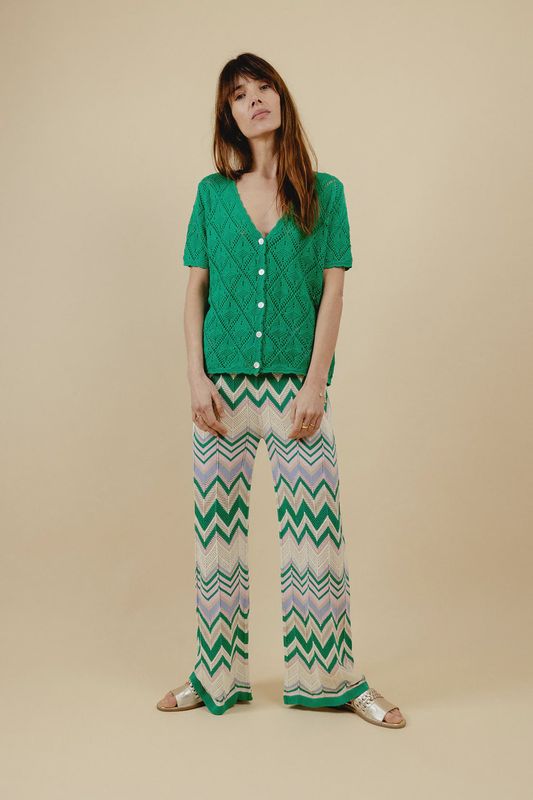 Summer Wave Set Trousers  - Green