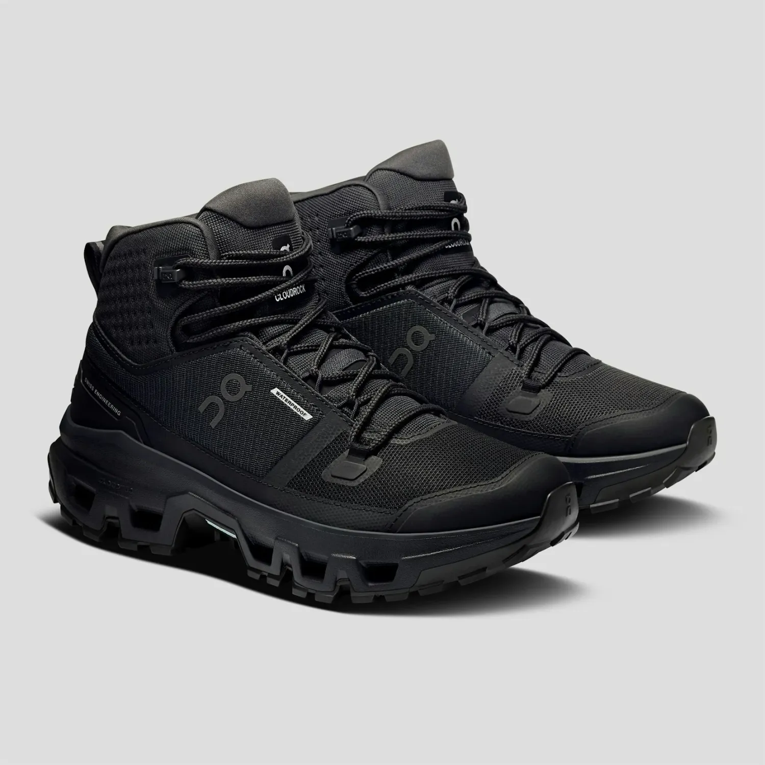 On Running Mens Cloudrock Waterproof Mid Hiking Shoes