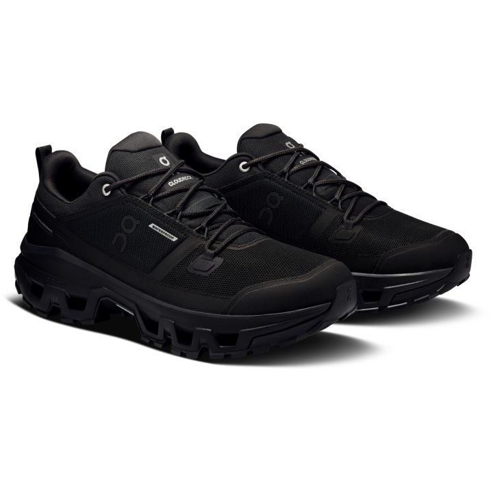 On Cloudrock Low Waterproof Hiking Shoes Men - Black | Black .