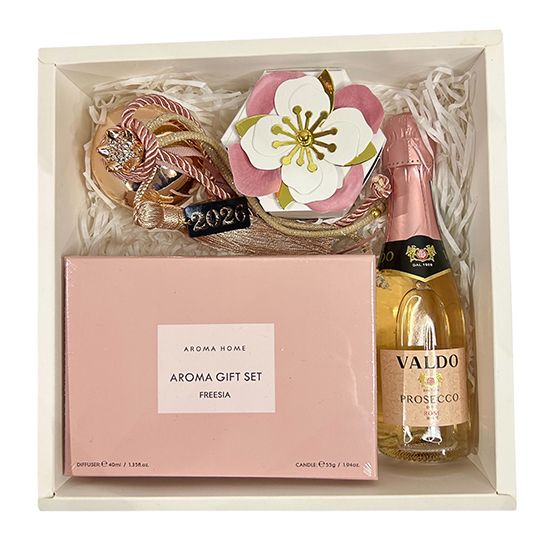 Pink Freesia Gift Set with Charm