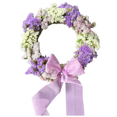 Στεφάνι με Λιλά & Λευκό Αμάραντο