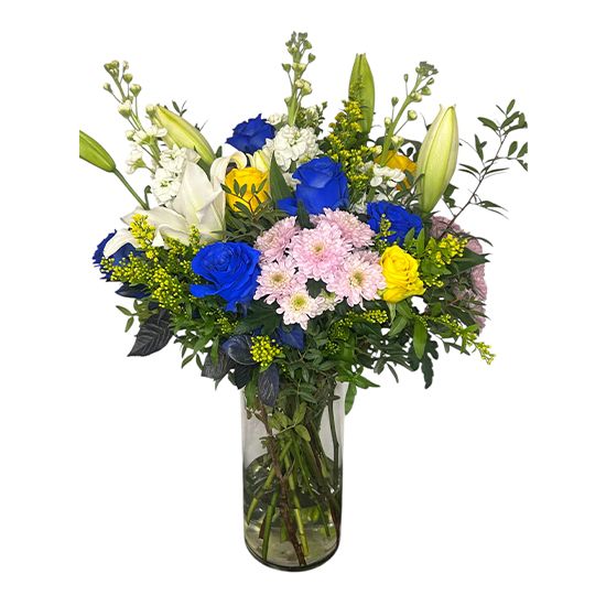 Βάζο Μπλε Τριαντάφυλλα