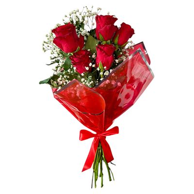 Μπουκέτο με 5 Κόκκινα Τριαντάφυλλα