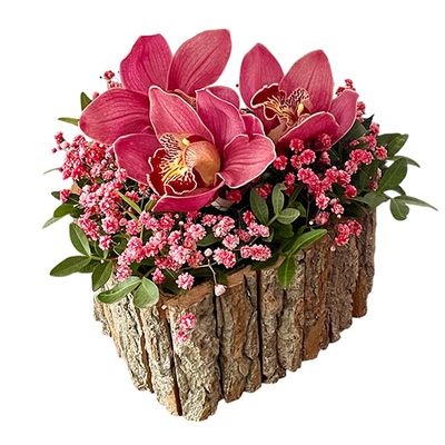 Ορχιδέες σε Ξύλινη Καρδιά