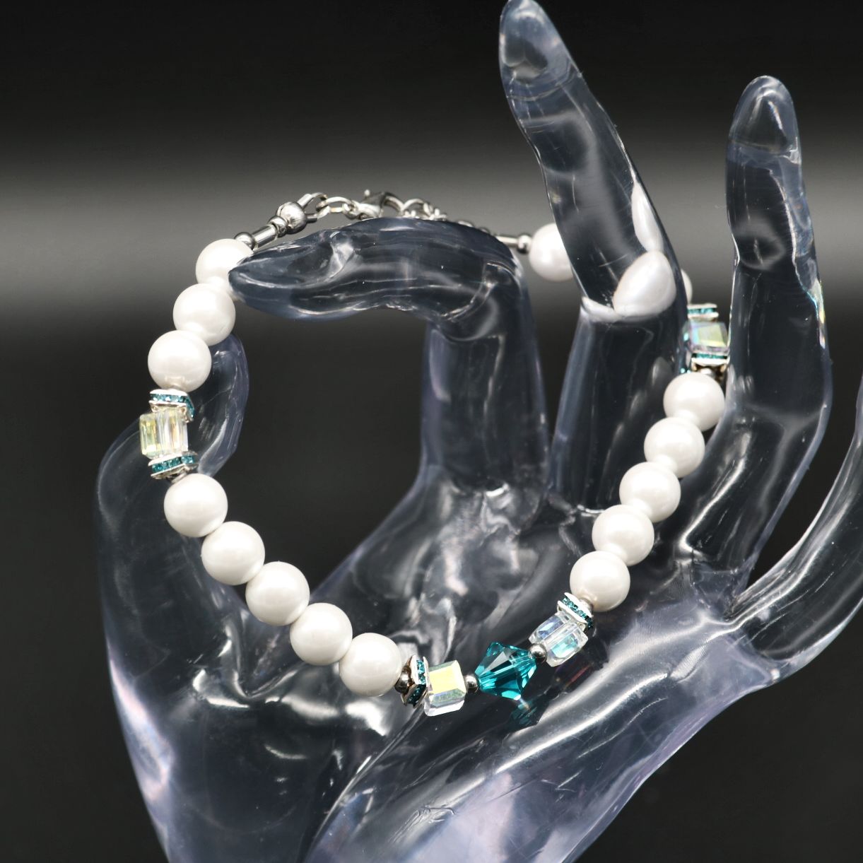 Arm Kette Shellperlen Swarovski  Kristalle