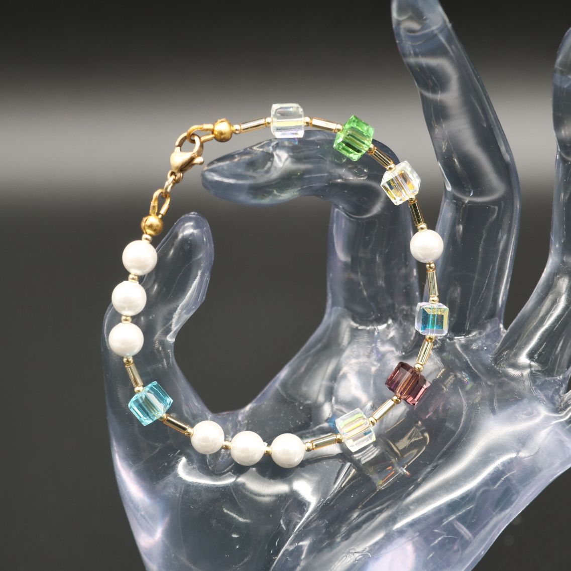 Arm Kette Shellperlen Swarovski  Kristalle