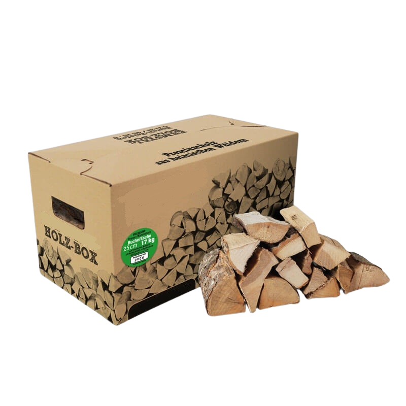 Brennholz im Karton - Buche 25cm.