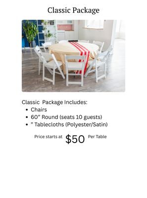 Table and Chairs Packages