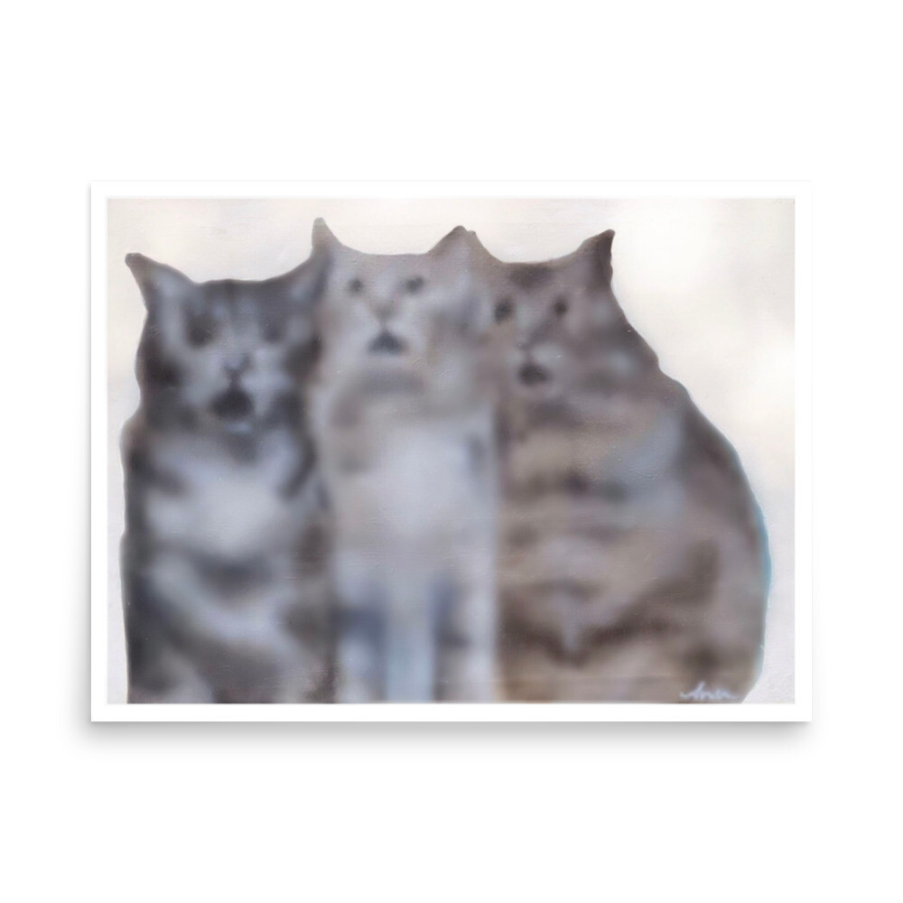 3 cats, 2023, print