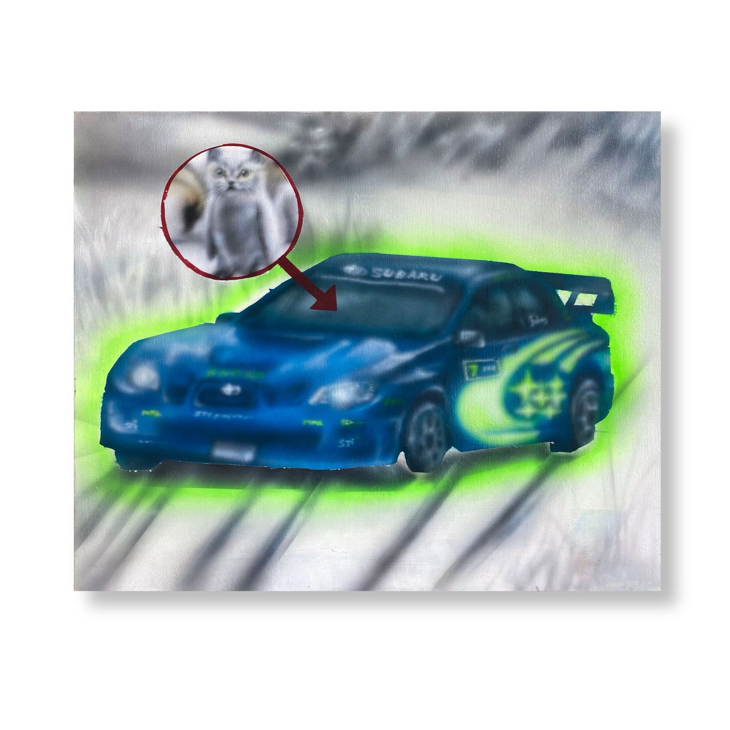 Subaru Impreza, original painting, 2024