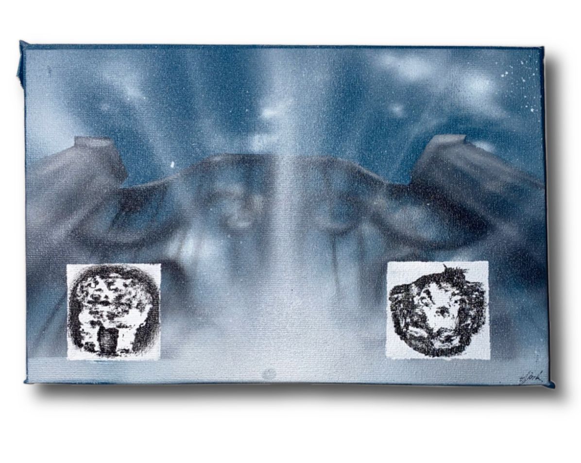 heaven gate guards, original painting, 2024
