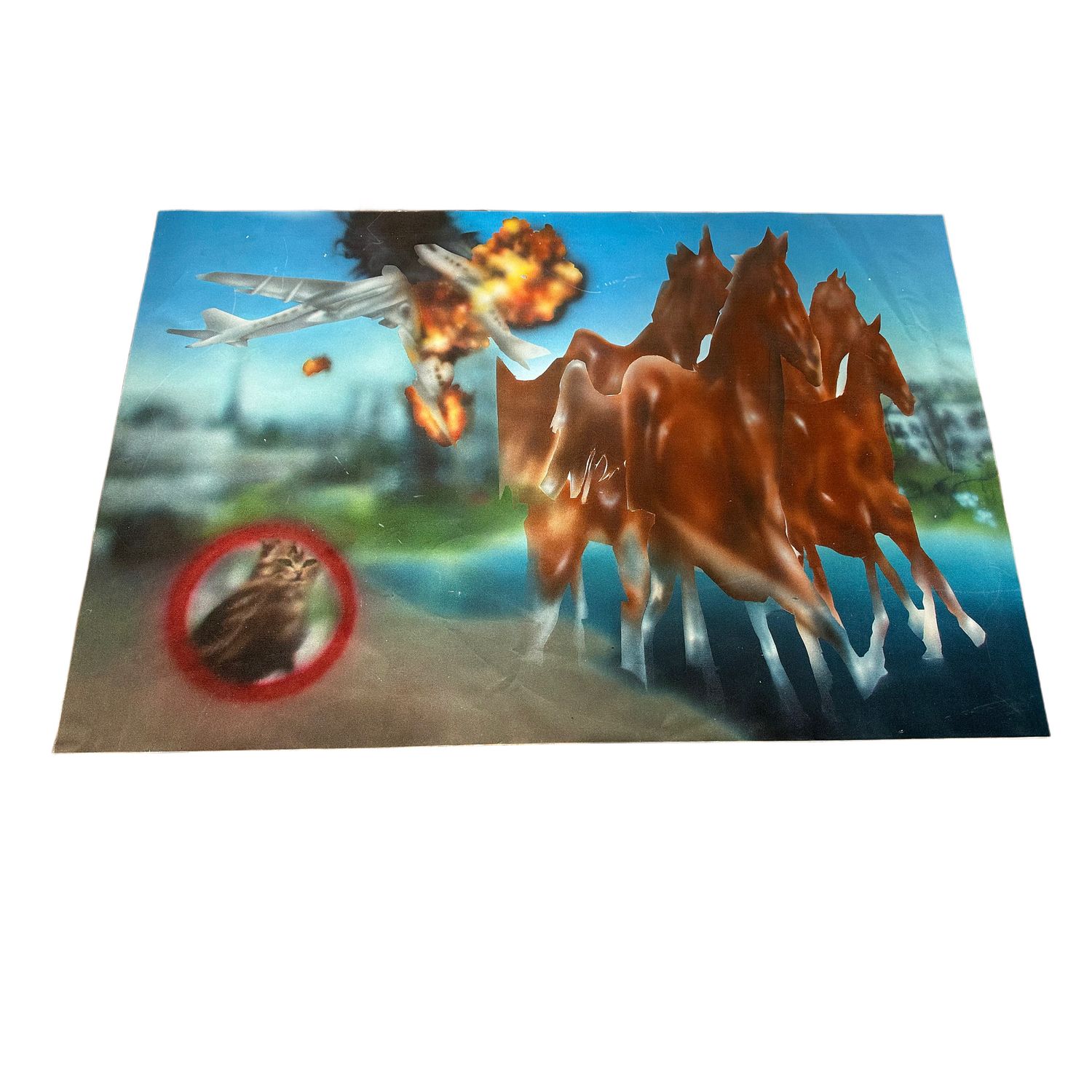 untitled (applying to universities releases pure dopamine into my bloodstream), UV print on PVC banner