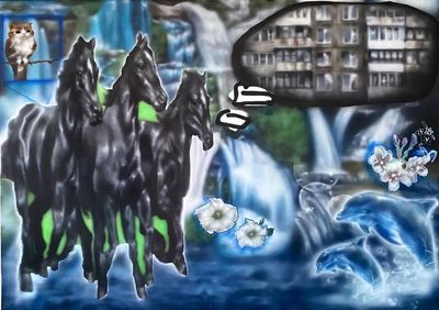 how them storytime youtubers describe being high, original painting, 2024