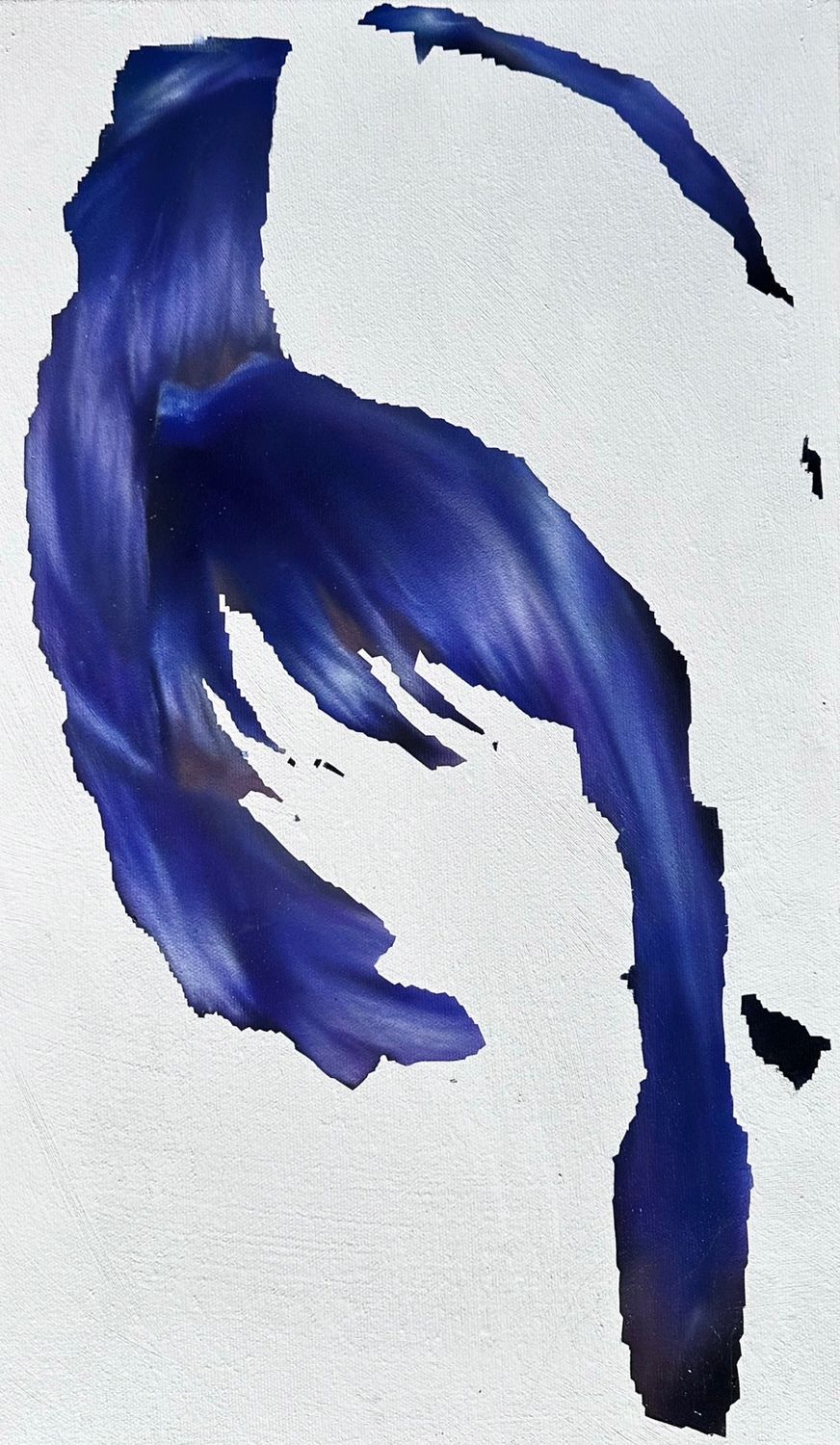 blue hair PNG, original painting, 2025