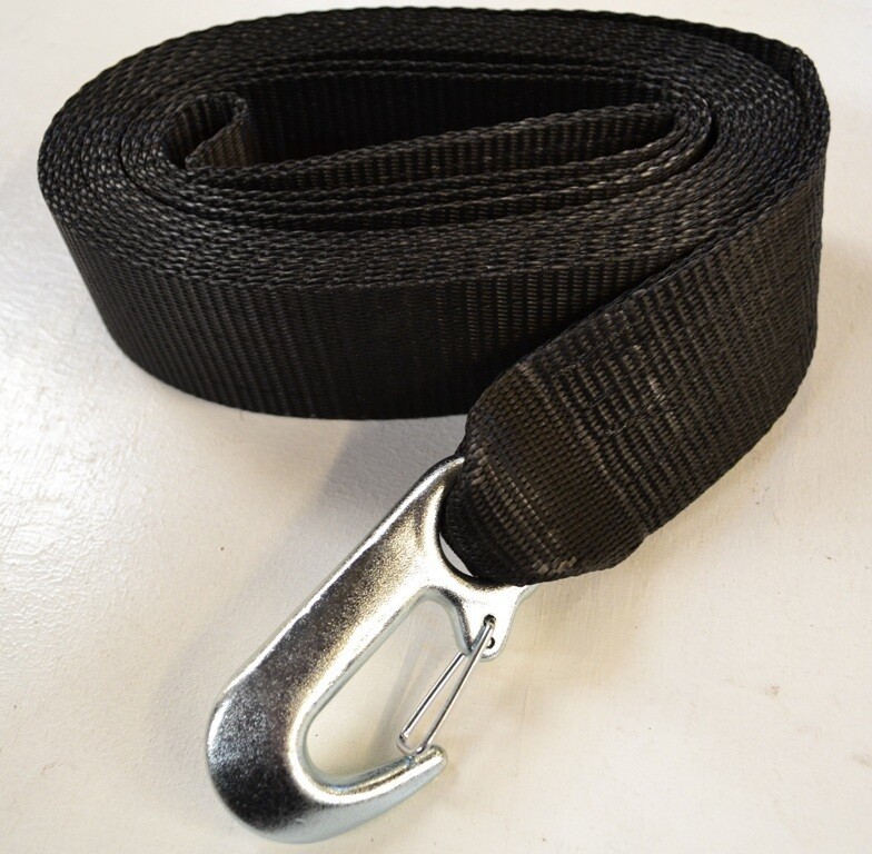 8m Black winch strap