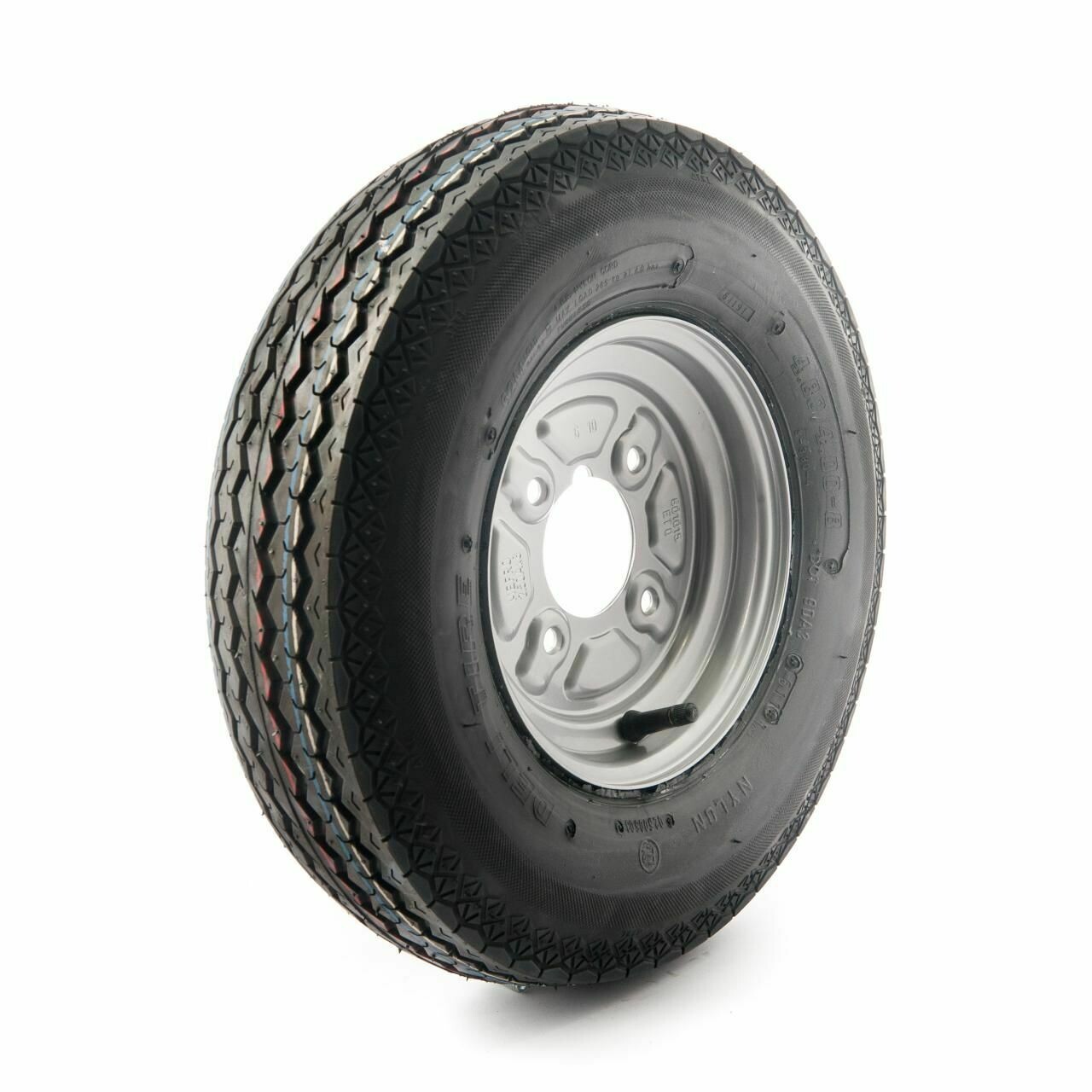 400 x 8 4ply (4 x 4 inch pcd) trailer wheel and tyre