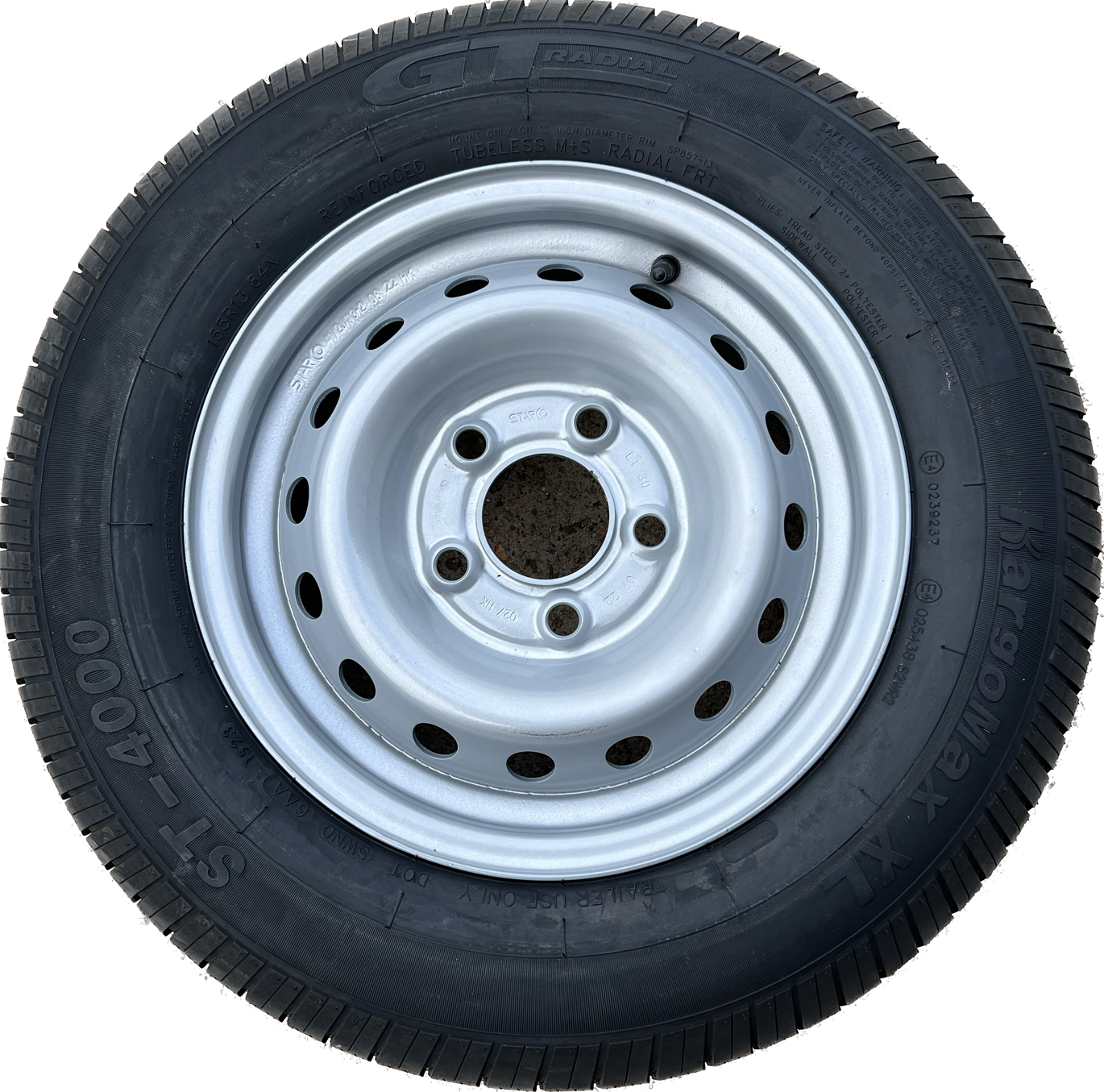 155 R 13 (5 x 112mm pcd) trailer wheel and tyre