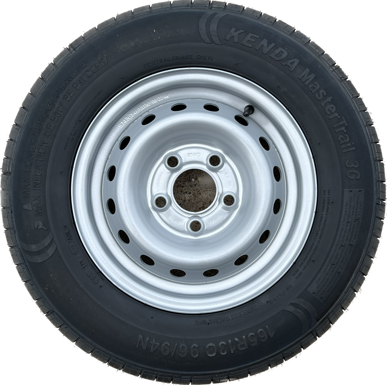 165 R 13 8ply (5 x 112mm pcd) trailer wheel and tyre