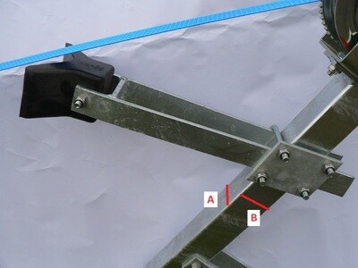 Boat trailer rubber bow stop &amp; snubber arm 50mm to 60mm wide