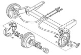 Braked axle parts and spares