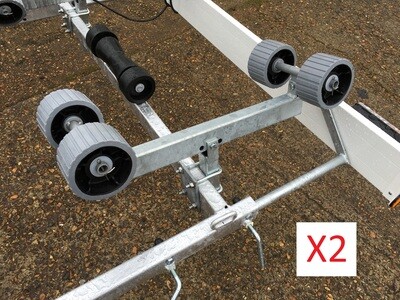 Boat Trailer Non Marking Ribbed Side Roller Kit Set 8 Rollers 2 Brackets 2 Posts
