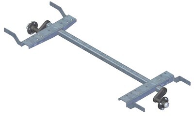 750kg unbraked trailer axle for 1300mm wide chassis 4 x 4" PCD