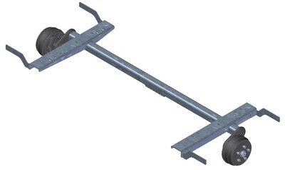 1500kg braked trailer axle for 1820mm wide chassis 5 x 112 PCD