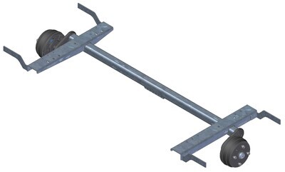 1300kg braked trailer axle for 1500mm wide chassis 4 x 139.7 PCD