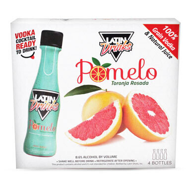 2 x LATIN DRINKS POMELO VODKA TORONJA 4PK 6.8 OZ  caja de 4 Unidades + Shipping Incluido
