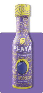 2 x Playa Ready To Drink Vodka With Blue Raspberry, 6.8oz, 8.6%ABV