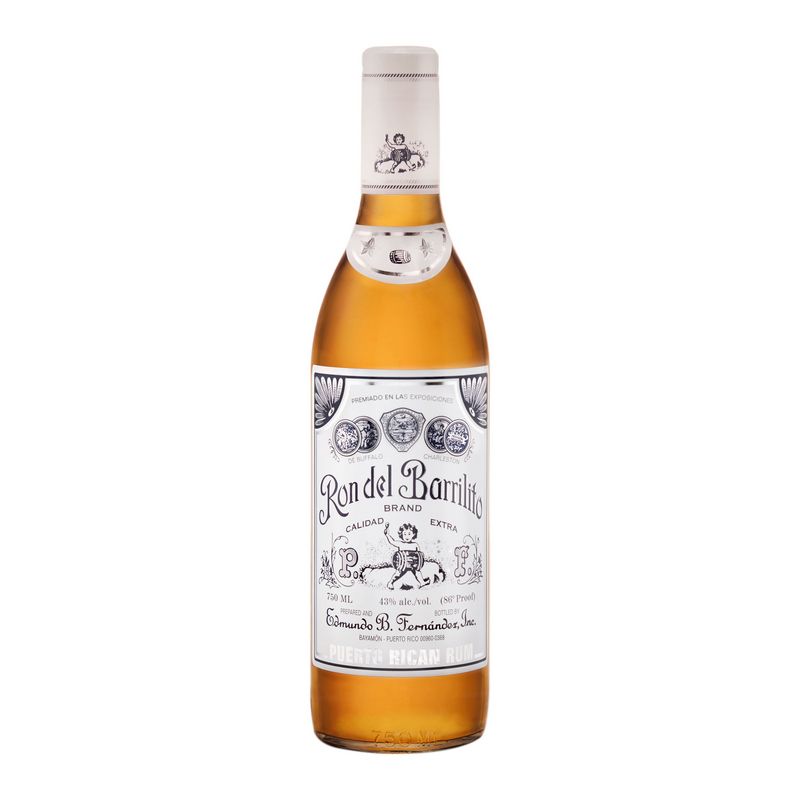 Ron del Barrilito Dos Estrellas Puerto Rico Rum, 43% ABV, Gluten-Free, Light-Medium Body,, 750ml + Shipping Incluido