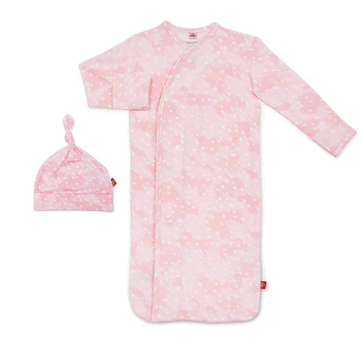 Pink Doeskin Modal Magnetic Gown &amp; Hat