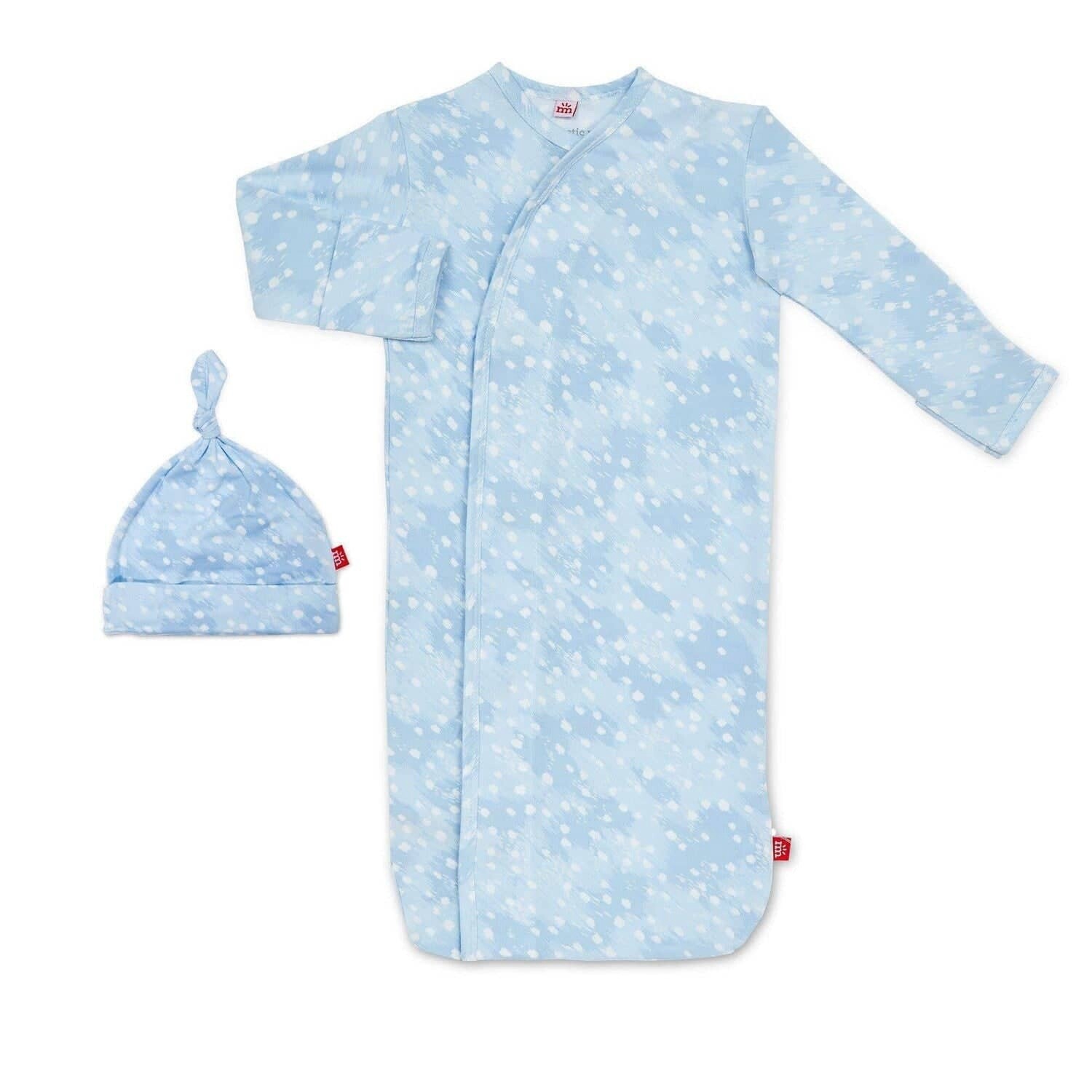 Blue  Doeskin Modal Magnetic Gown &amp; Hat