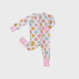 Smiley Bamboo Zip Romper