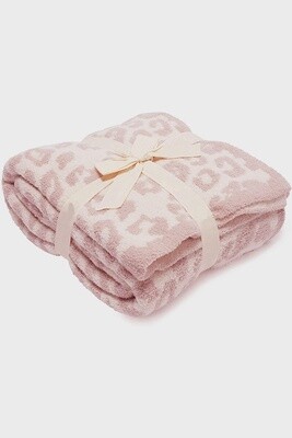 Leopard Knit Plush Blanket