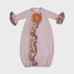 Plum Pretty Gown with Cap (0-3Months)