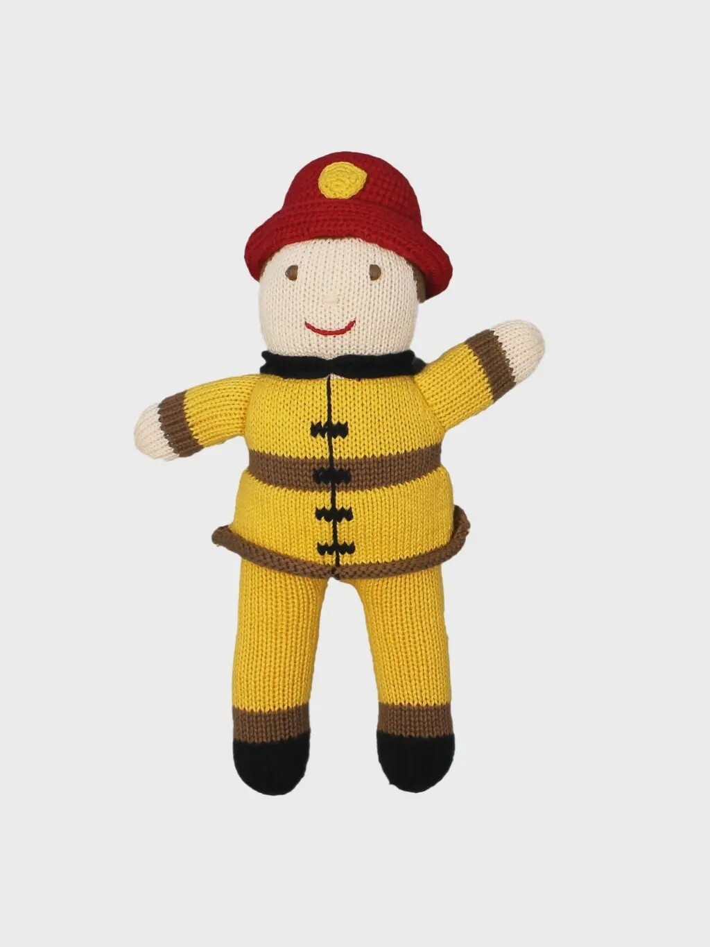Frank the Fireman Knit Doll 12”