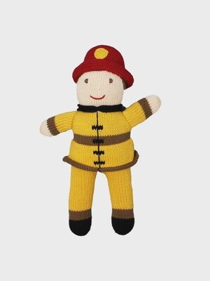 Frank the Fireman Knit Doll 12”